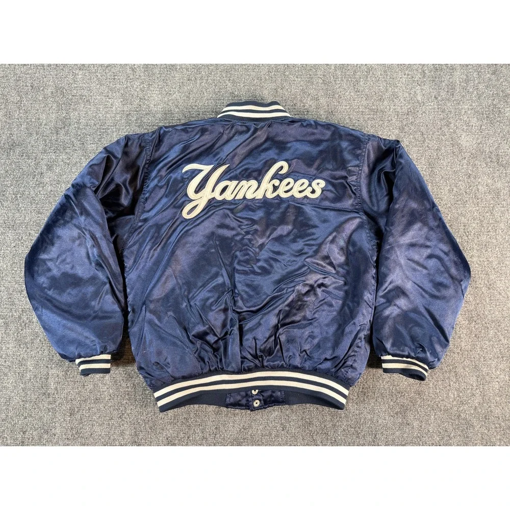 Vintage New York Yankees Jacket Youth Large Blue MLB Baseball Genuine Stuff‎ 90s